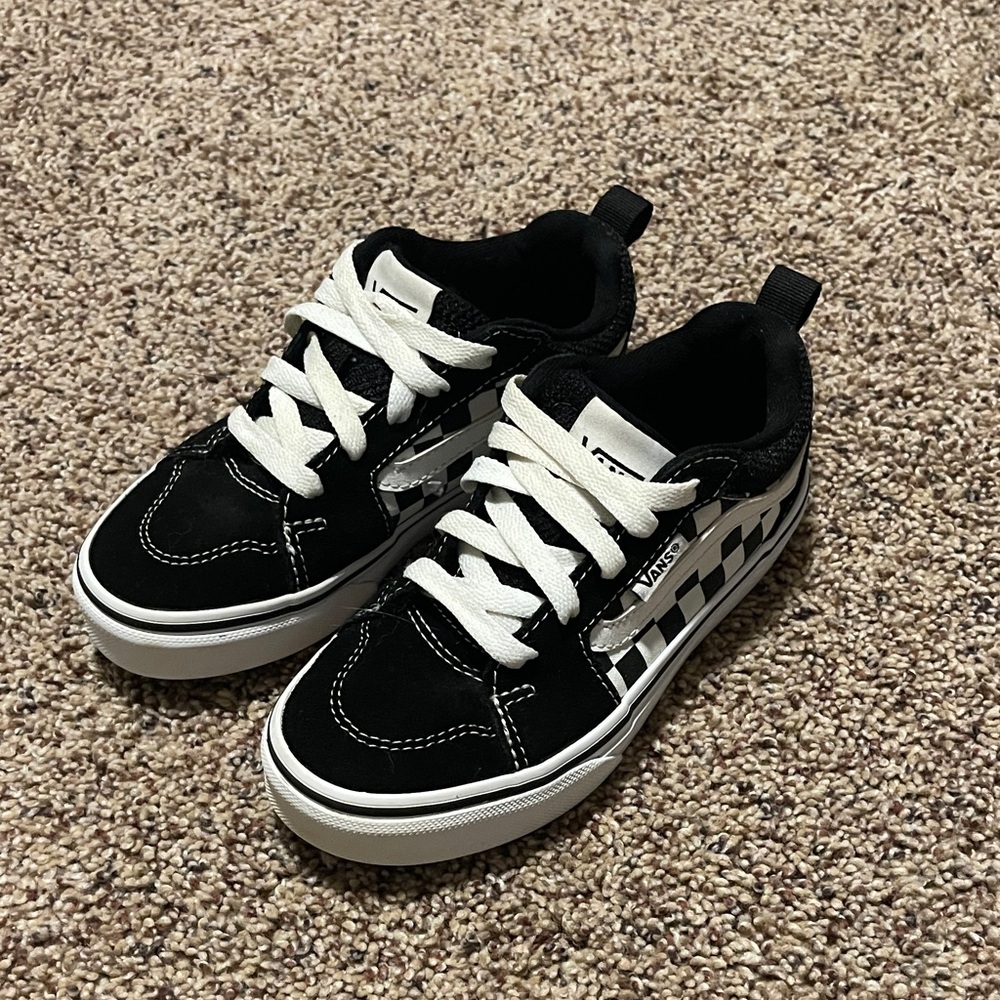 Vans Kids Black and White Checkered Sneakers